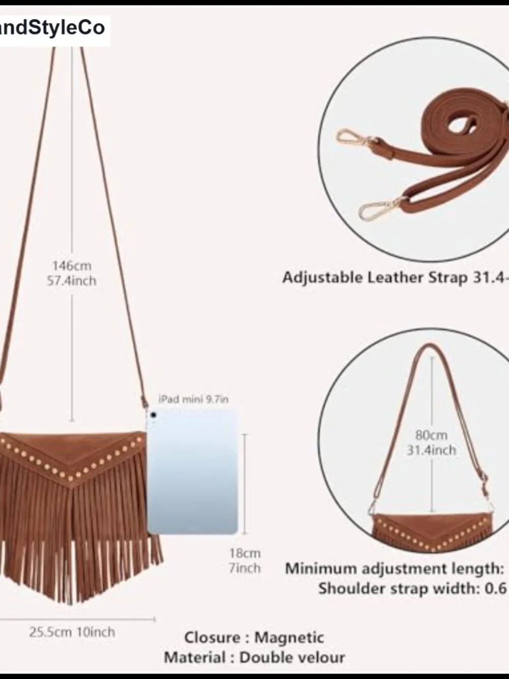 Fringe Suede Crossbody Purse Women's Western Hobo Bag Boho Shoulder Handbag